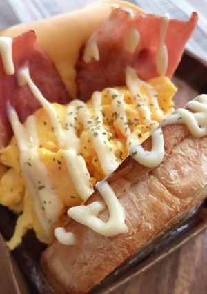 韓国風ベーコンエッグチーズトースト-レシピのメイン写真