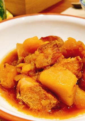 豚角煮の残り汁で、絶品肉じゃが！-レシピのメイン写真