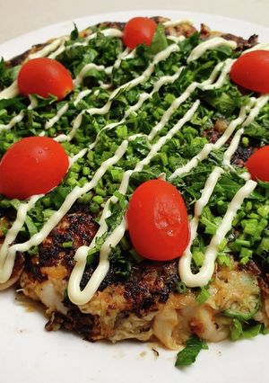 じゃが芋ときな粉のベジタリアンお好み焼き-レシピのメイン写真