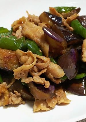 なすとピーマンと豚バラ肉の生姜焼き炒め-レシピのメイン写真