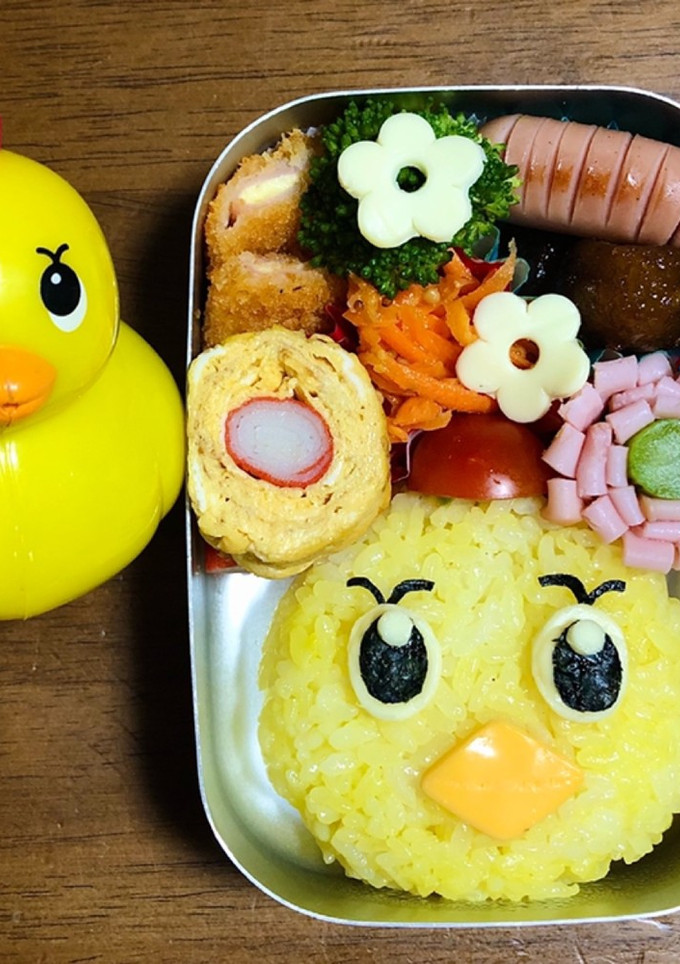 お風呂のアヒルさん弁当　幼稚園　キャラ弁-レシピのメイン写真