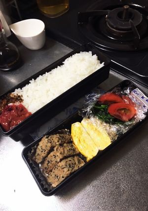 冷凍とうふひじきハンバーグ弁当-レシピのメイン写真