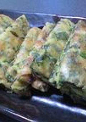 カリッ、ふわっ♪春菊と豆腐の和風チヂミ*-レシピのメイン写真