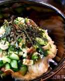 オクラときゅうりのネバネバ丼