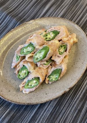 豚バラ肉のオクラチーズ巻き焼き-レシピのメイン写真
