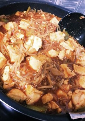 もやしと豆腐の麻婆餡掛け-レシピのメイン写真
