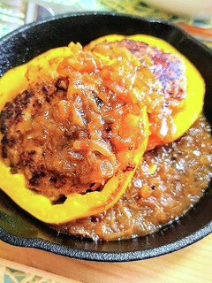 パプリカハンバーグ 和風玉ねぎソース-レシピのメイン写真