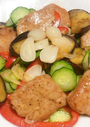 夏野菜と豚の南蛮風-レシピのメイン写真