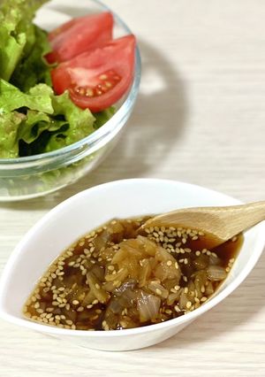 レンジでかんたん！玉ねぎドレッシング-レシピのメイン写真