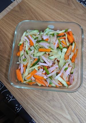 野菜とハムのめんつゆ仕立ての中華風。-レシピのメイン写真