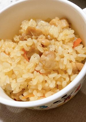 幼児食 親子で鶏の炊き込みご飯風-レシピのメイン写真