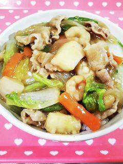 シーフードミックス*たっぷり野菜の中華丼-レシピのメイン写真