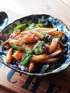 おひとり様★ささ身の甘辛ピリ辛丼-レシピのメイン写真
