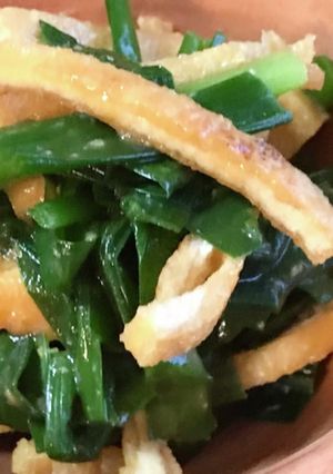 副菜♡ニラとカリカリ薄揚げの酢味噌和え-レシピのメイン写真