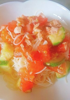 トマトとズッキーニのイタリアン風素麺-レシピのメイン写真
