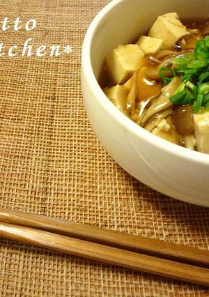レンジで簡単♪　キノコあんかけ豆腐-レシピのメイン写真