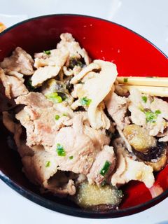ナスと豚こまの中華炒め丼-レシピのメイン写真