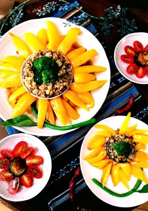 夏野菜で元気！華やぐお花プレート-レシピのメイン写真