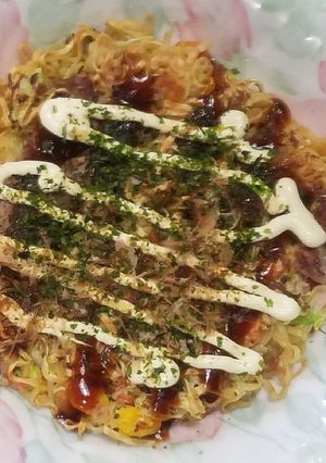 カップ麺が、お好み焼き-レシピのメイン写真