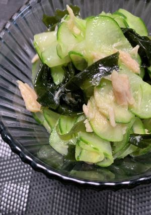 寿司酢と乾燥ワカメで☆胡瓜とツナの酢の物-レシピのメイン写真
