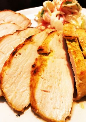 腸炎回復ごはん　塩麹鶏むね焼きカレー味-レシピのメイン写真