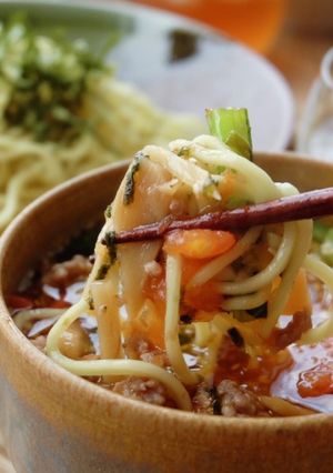簡単♪豚ひき肉トマトつけ麺-レシピのメイン写真