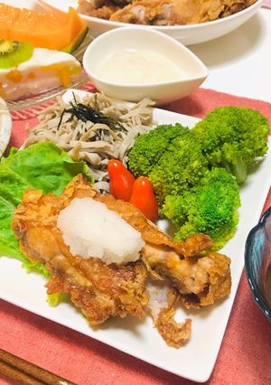 チキン竜田・冷たい蕎麦で夏ご飯-レシピのメイン写真