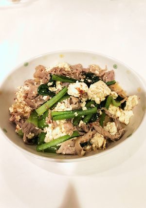 小松菜と豚肉と豆腐のチャンプルー-レシピのメイン写真
