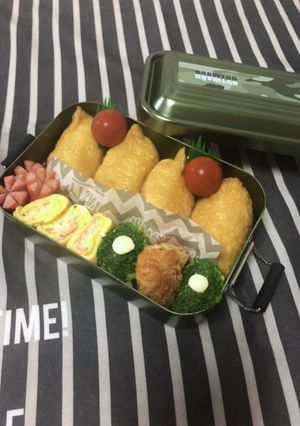 男子中学生弁当6/6いなり寿司弁当-レシピのメイン写真
