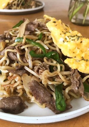 牛肉とピーマンと筍の焼きそば-レシピのメイン写真
