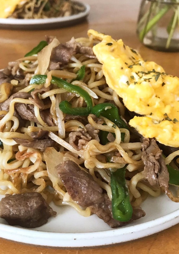 牛肉とピーマンと筍の焼きそば-レシピのメイン写真
