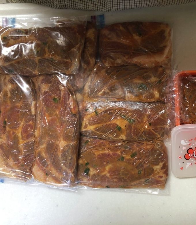 コストコ豚にんにく味噌漬けの保存-レシピのメイン写真