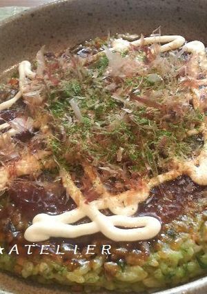 簡単♪残りご飯でモチモチお好み焼き♫♬-レシピのメイン写真