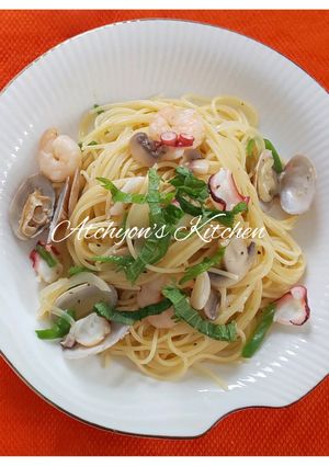 簡単!カラフルごちそうシーフードパスタ-レシピのメイン写真