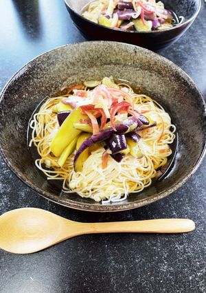 さっぱり！なすとみょうがそうめん-レシピのメイン写真