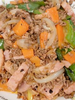 ピーマン炒め(ひき肉ベーコンmix)-レシピのメイン写真