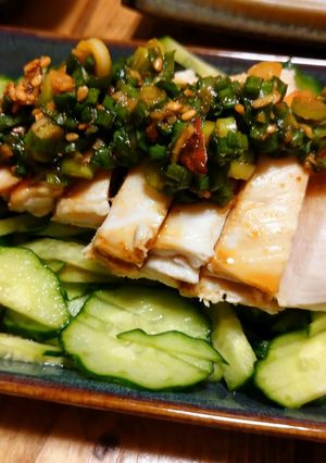 蒸し鶏のピリ辛ネギソース-レシピのメイン写真