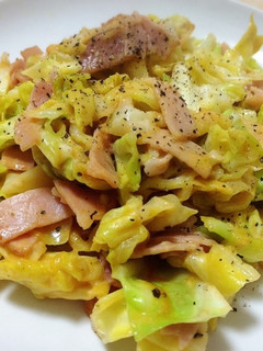 簡単おかず:キャベツベーコンのカレー炒め-レシピのメイン写真