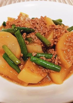 超簡単！大根の甘辛 肉味噌あんかけ！！-レシピのメイン写真