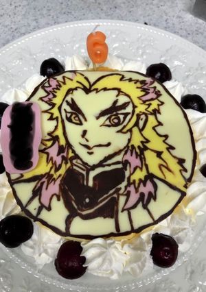 鬼滅の刃　煉獄さんキャラチョコケーキ-レシピのメイン写真