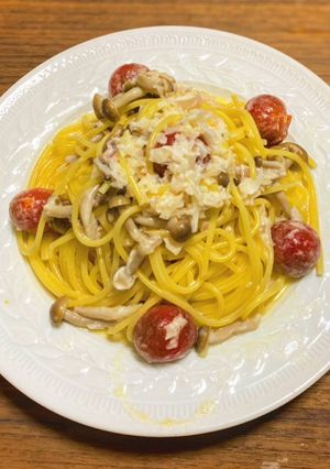 キノコとトマトのクリームパスタ-レシピのメイン写真
