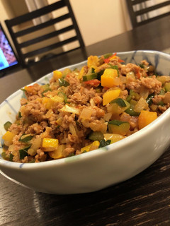 ズッキーニとひき肉の焼肉のタレ炒め-レシピのメイン写真