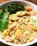 高野豆腐粉でかきたまにゅう麺　発酵玉葱