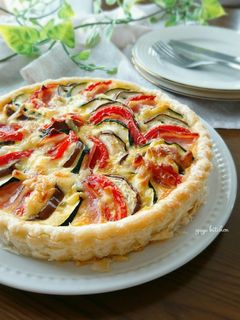 夏野菜の彩りカレーキッシュ。-レシピのメイン写真