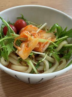 5分★簡単ぶっかけキムチうどん-レシピのメイン写真