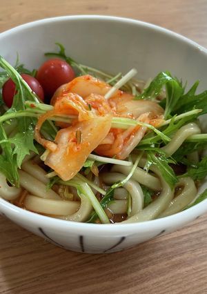 5分★簡単ぶっかけキムチうどん-レシピのメイン写真