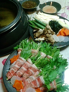 簡単♪水菜の肉巻きしゃぶしゃぶ-レシピのメイン写真