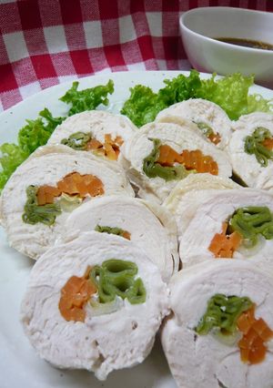 レンジで鶏の野菜マキマキ♪-レシピのメイン写真
