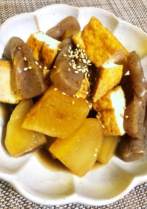 大根こんにゃく厚揚げの煮物-レシピのメイン写真