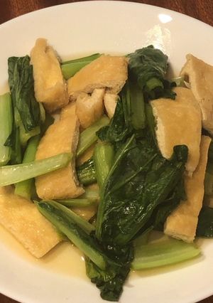ポリ袋で簡単、小松菜と油揚げ煮-レシピのメイン写真